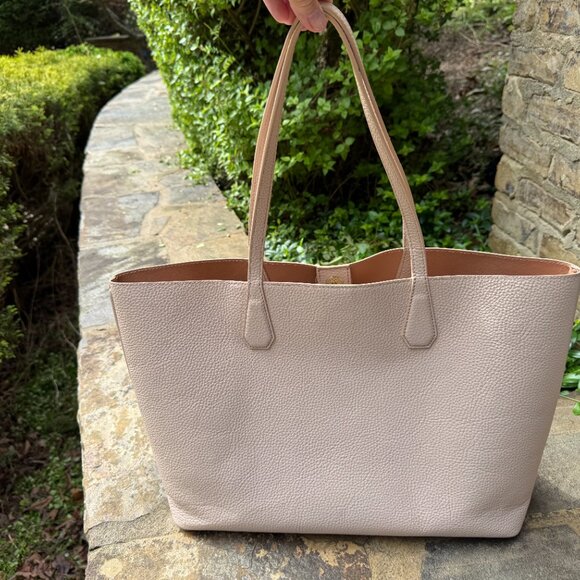 Tory Burch Light Pink Pebbled Leather Tote - Picture 6 of 10